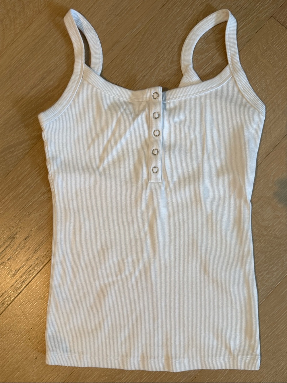 Abercrombie & Fitch White Ribbed Henley Tank